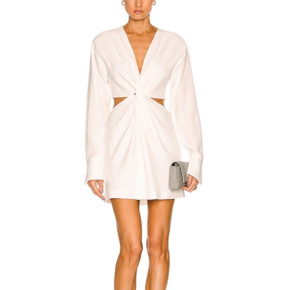 NEW A.L.C. Zoey White Cutout Long Sleeve Mini Dress Size 10